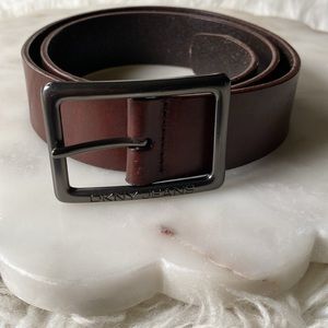 DKNY Brown Leather Medium Italian Saddle Leather